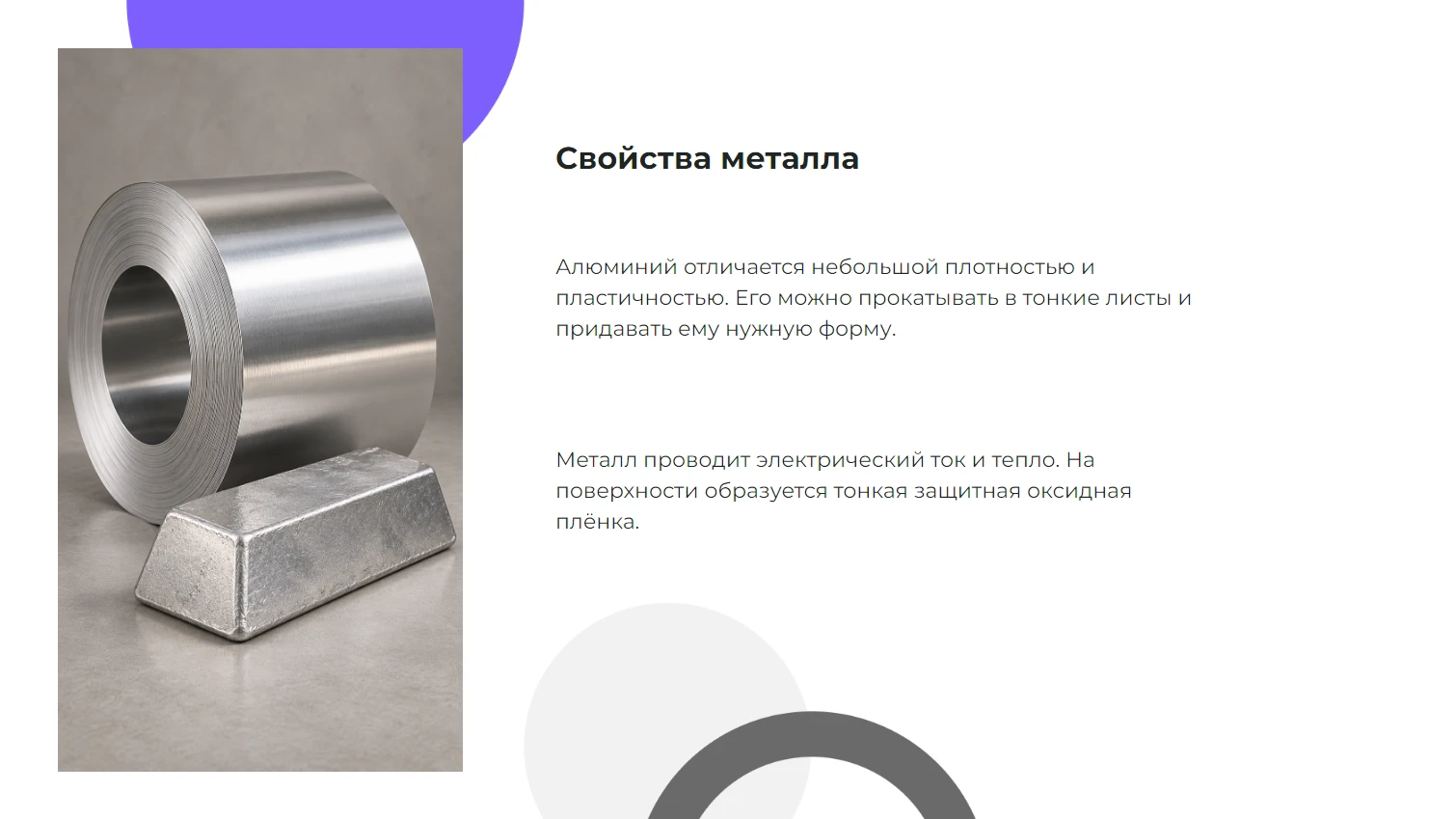 Свойства металла