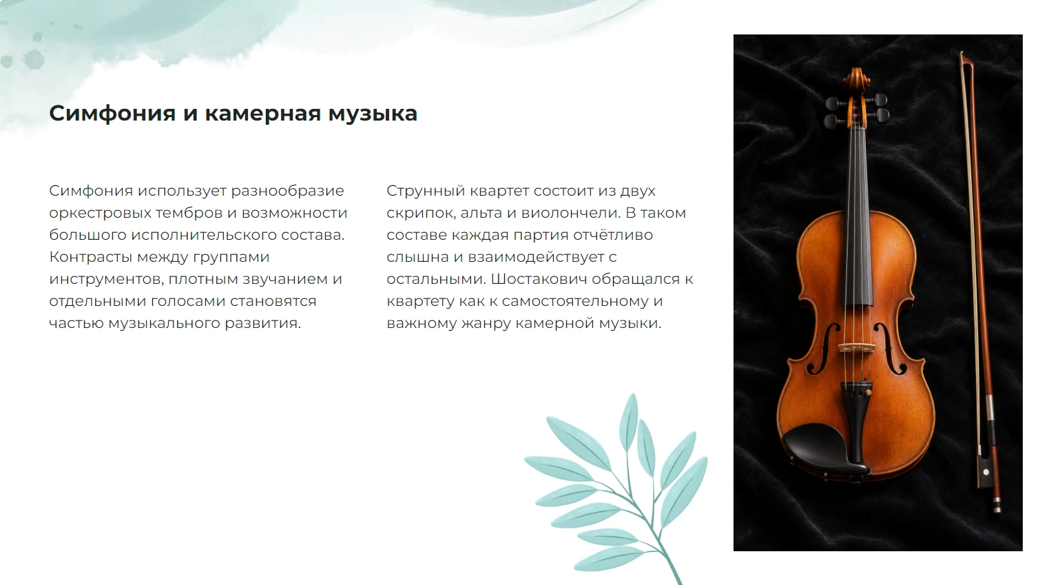 Симфония и камерная музыка