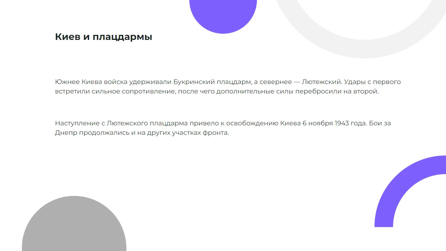 Киев и плацдармы