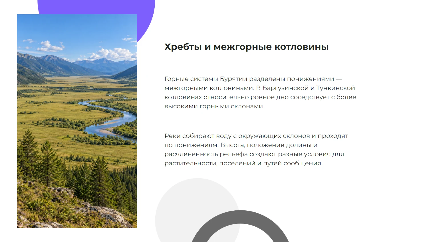Хребты и межгорные котловины