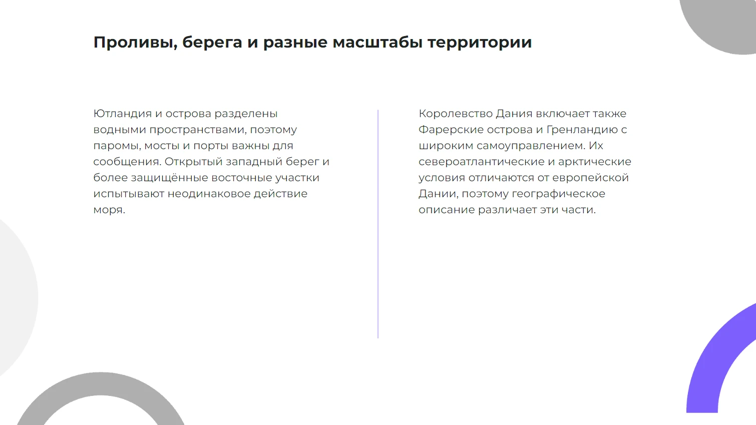 Проливы, берега и разные масштабы территории