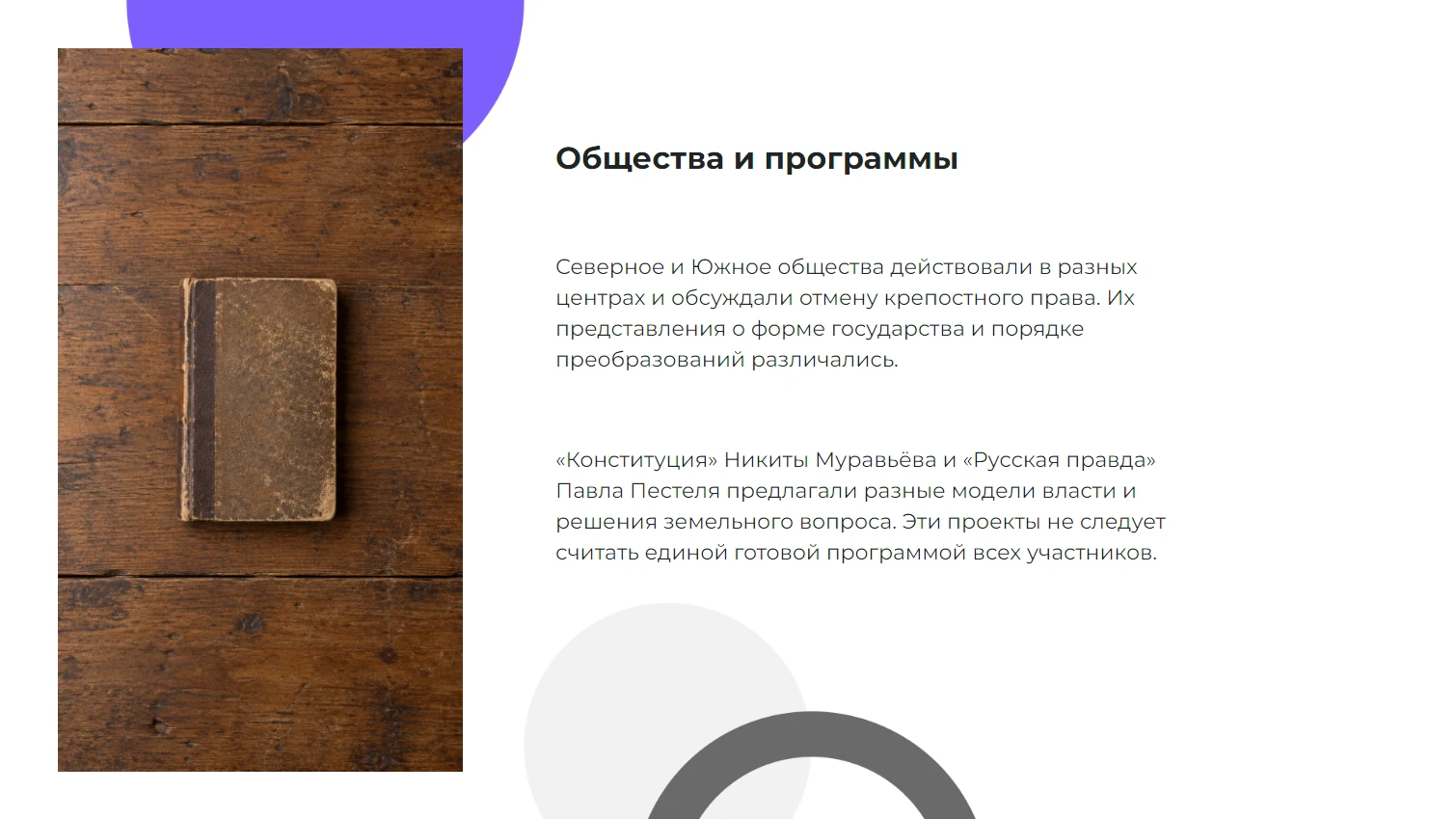 Общества и программы