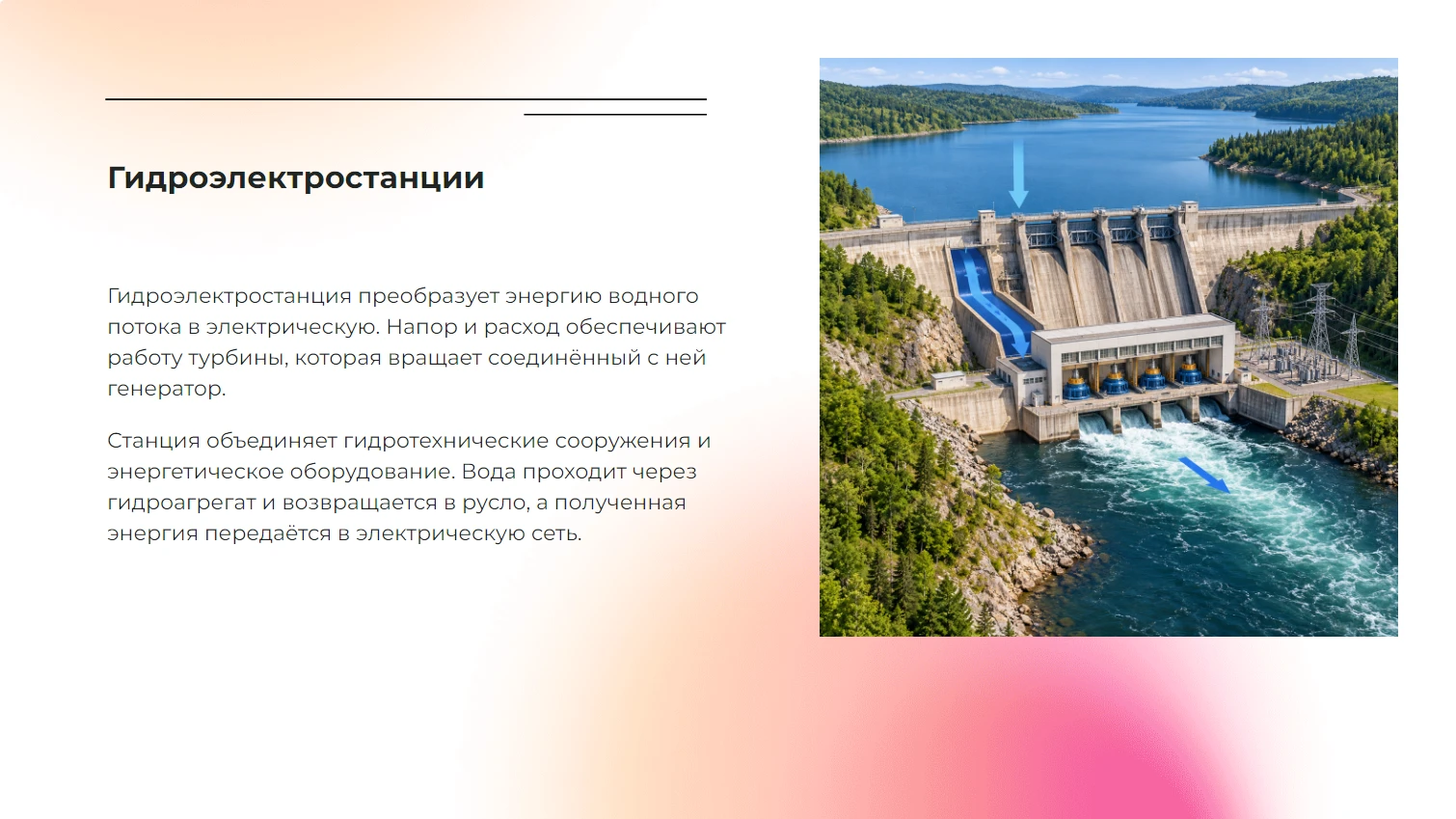 Гидроэлектростанции - готовая презентация