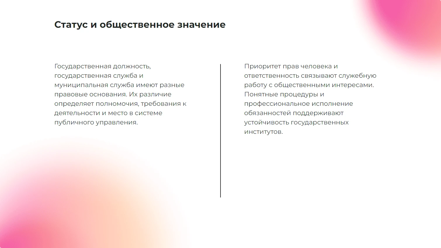 Статус и общественное значение