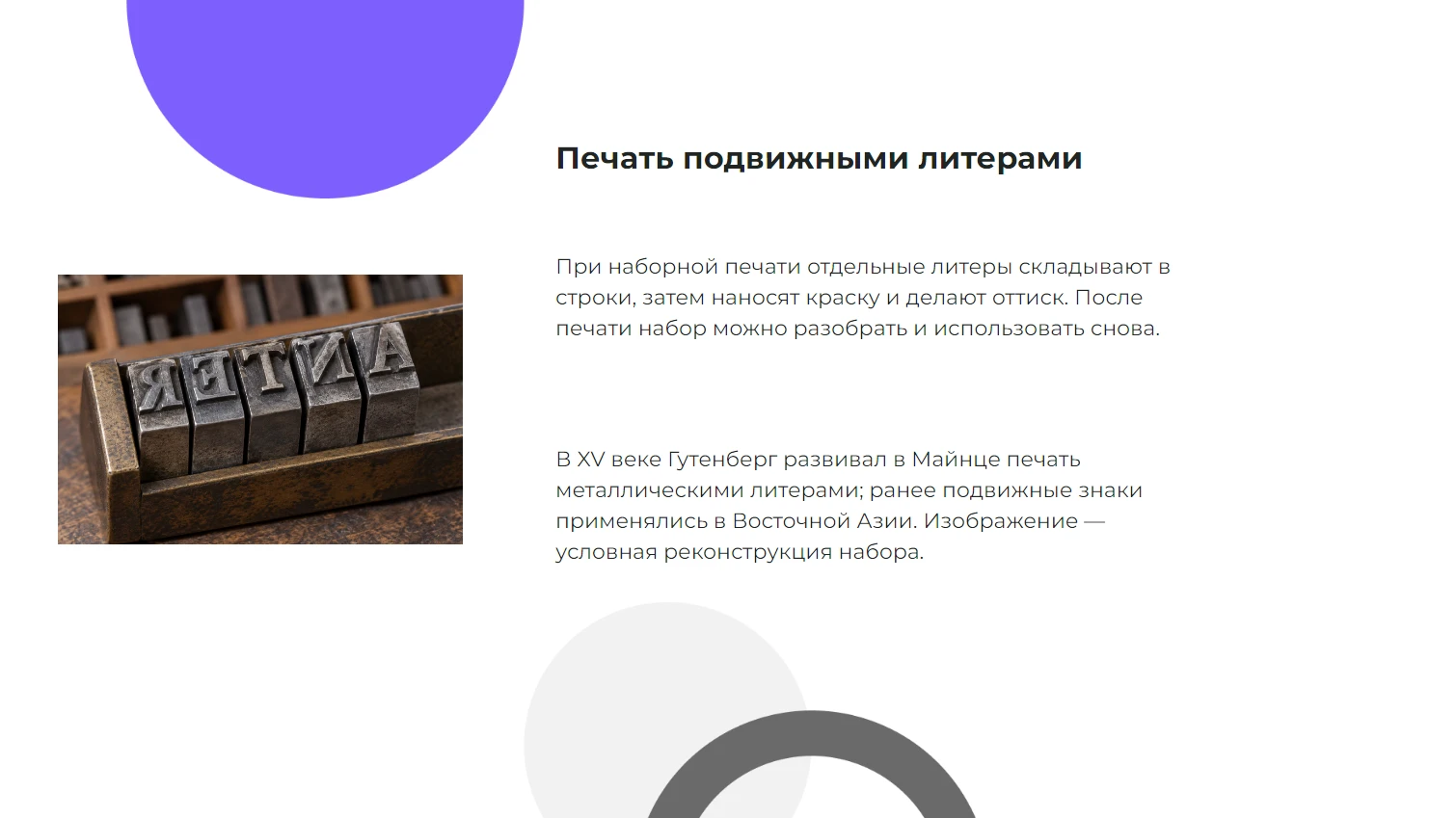 Печать подвижными литерами