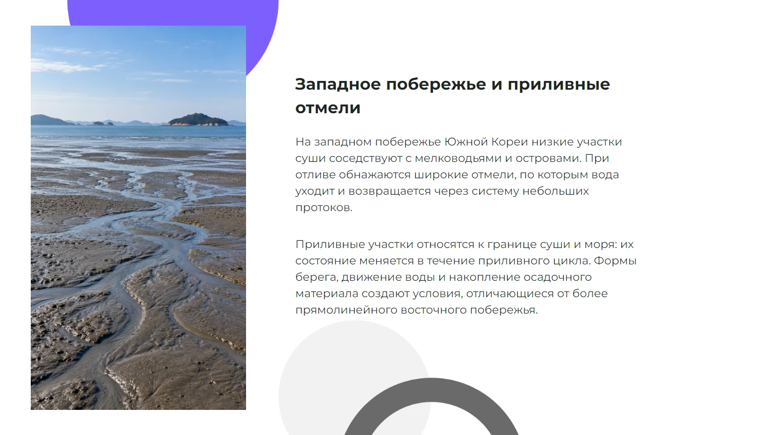 Западное побережье и приливные отмели