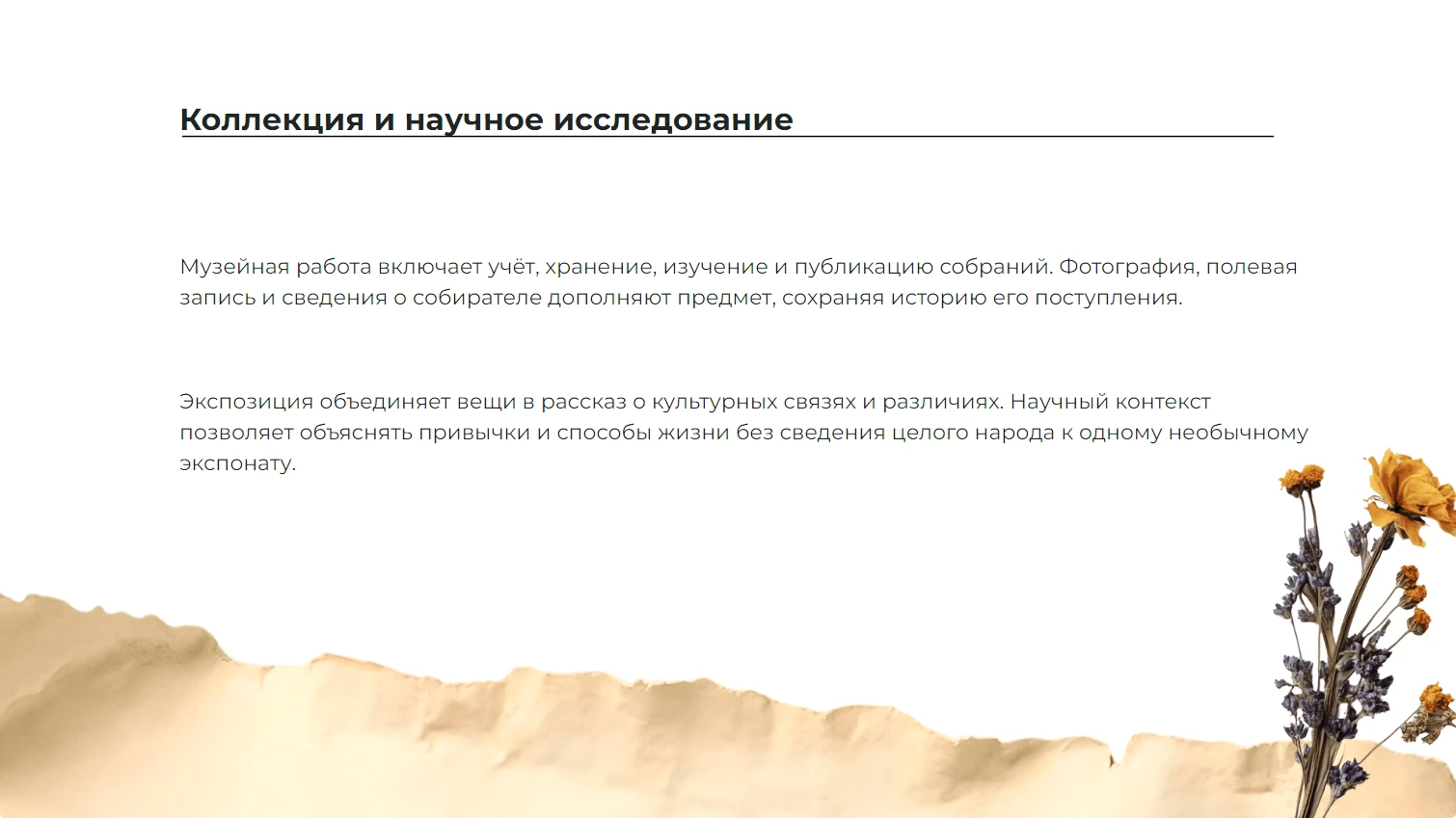Коллекция и научное исследование