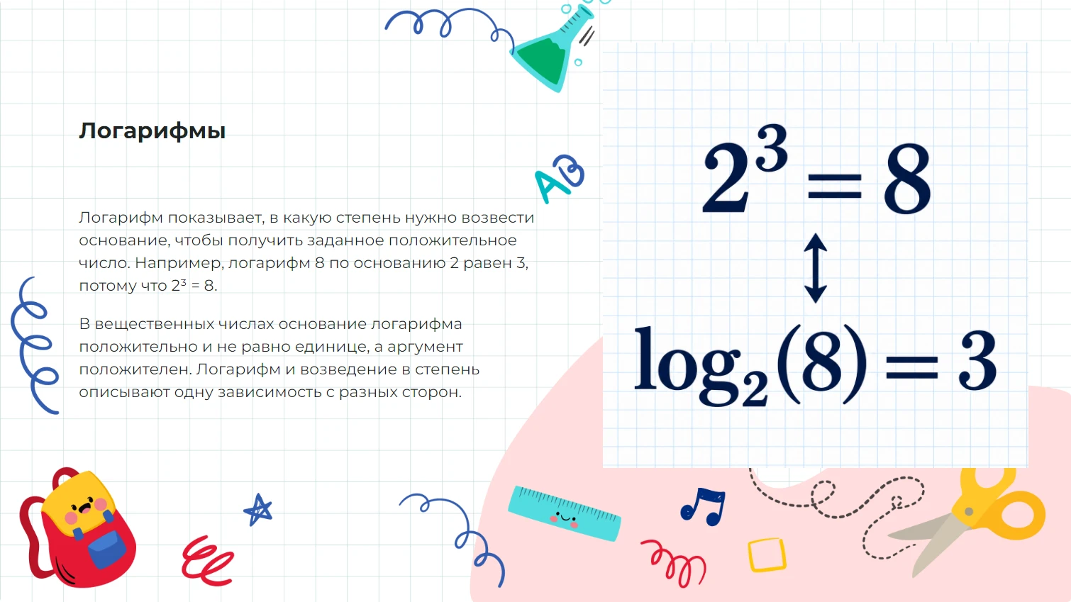 Логарифмы - готовая презентация по математике