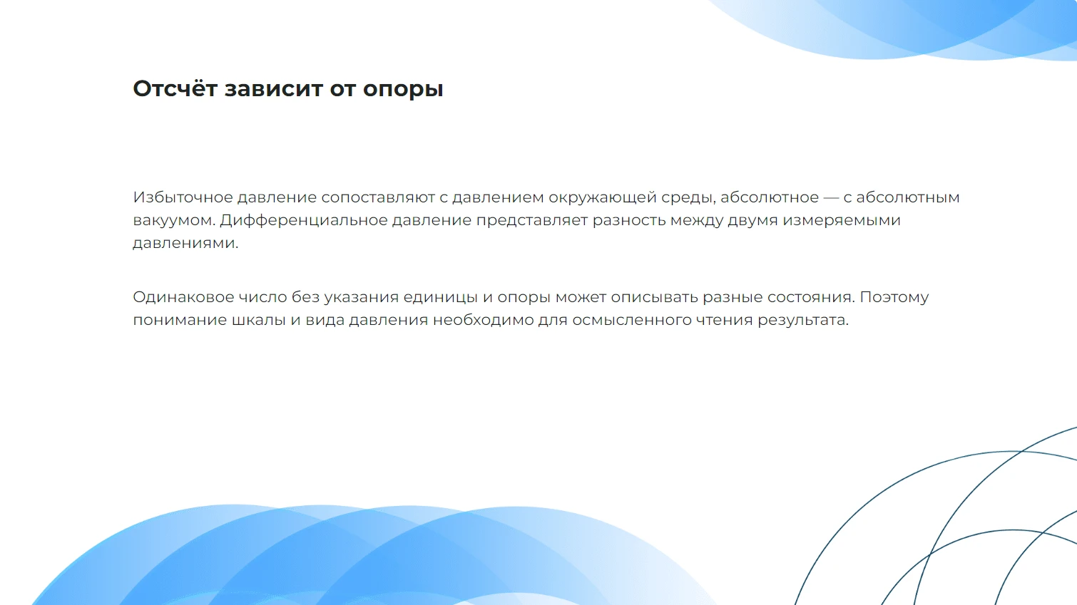 Отсчёт зависит от опоры