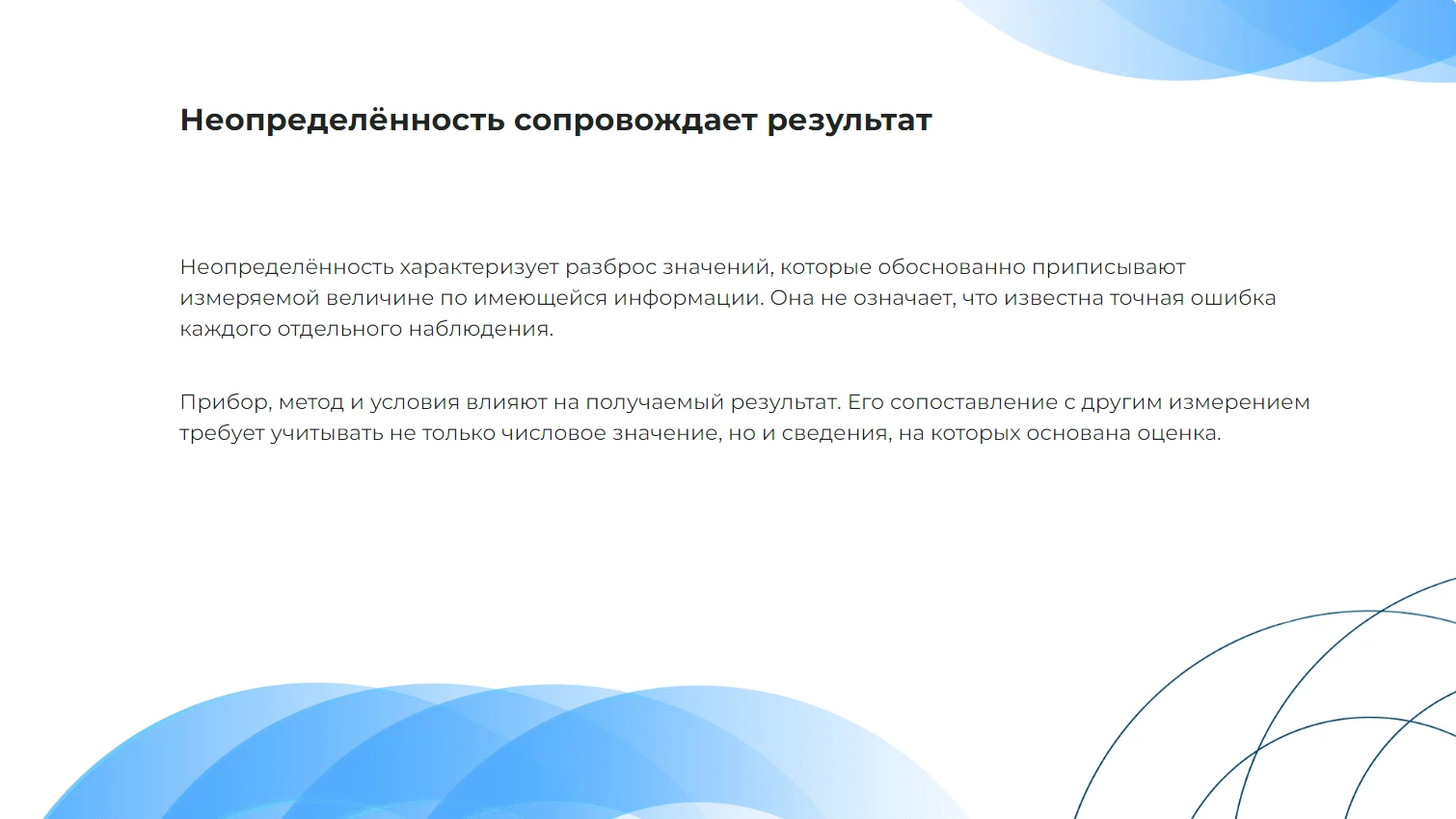 Неопределённость сопровождает результат