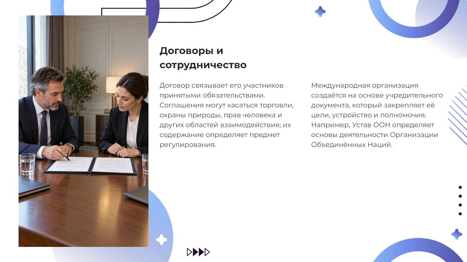 Договоры и сотрудничество