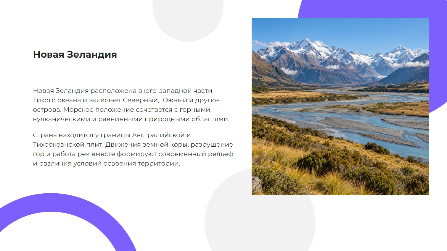 Новая Зеландия - готовая презентация по географии