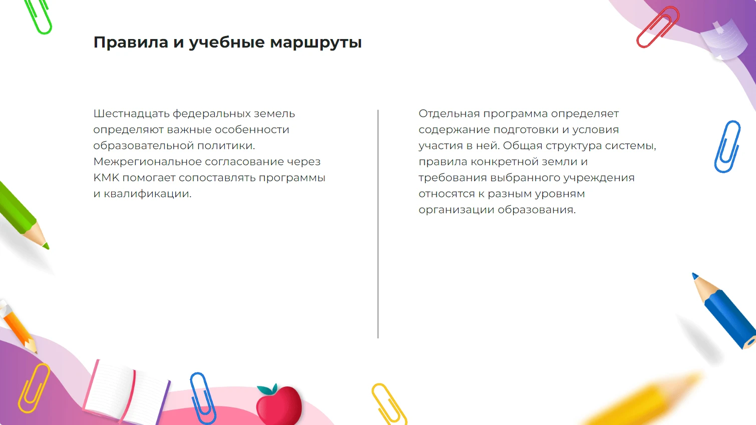 Правила и учебные маршруты