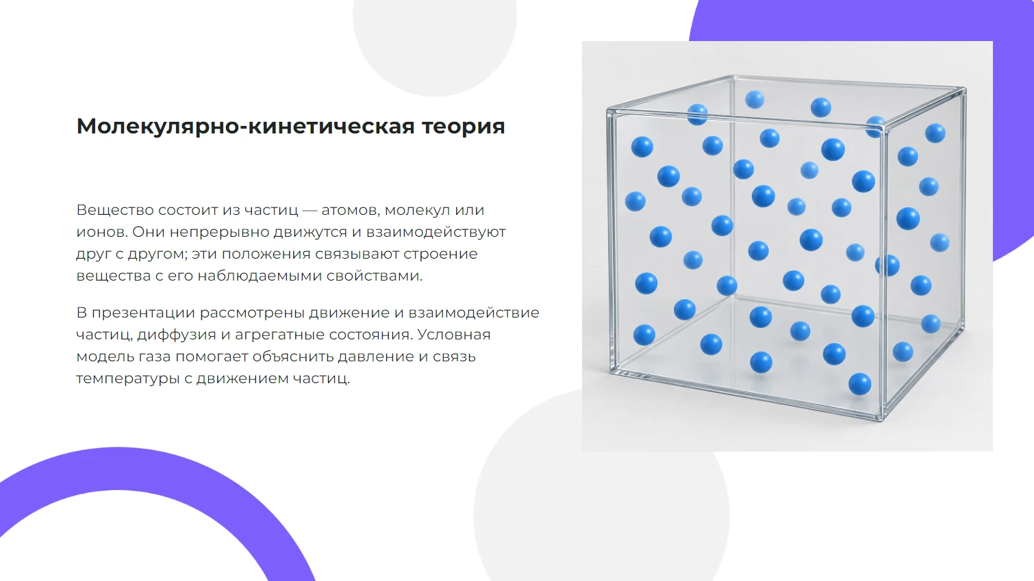 Основные положения молекулярно-кинетической теории — готовая презентация по физике