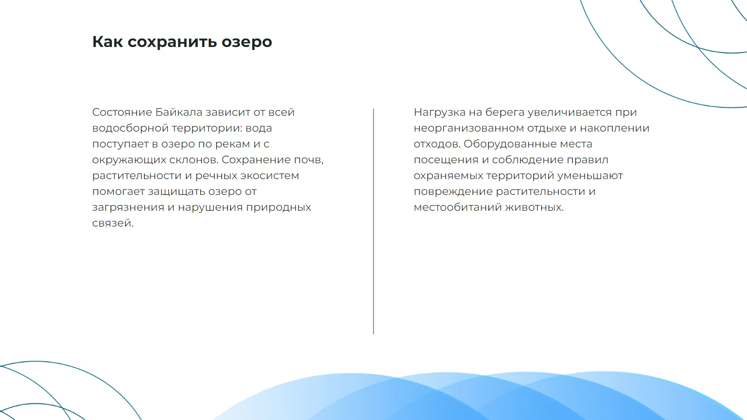 Как сохранить озеро