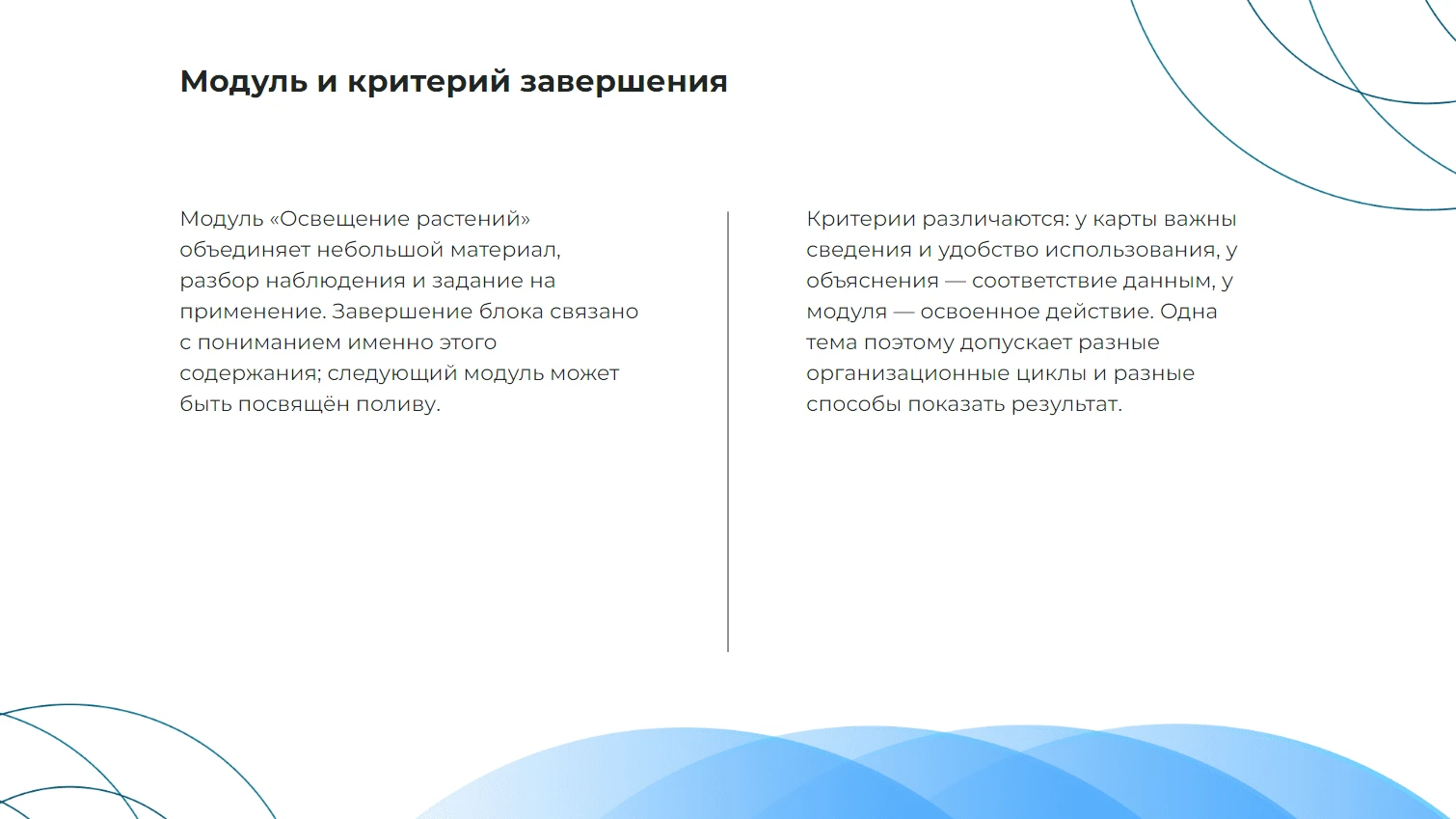 Модуль и критерий завершения