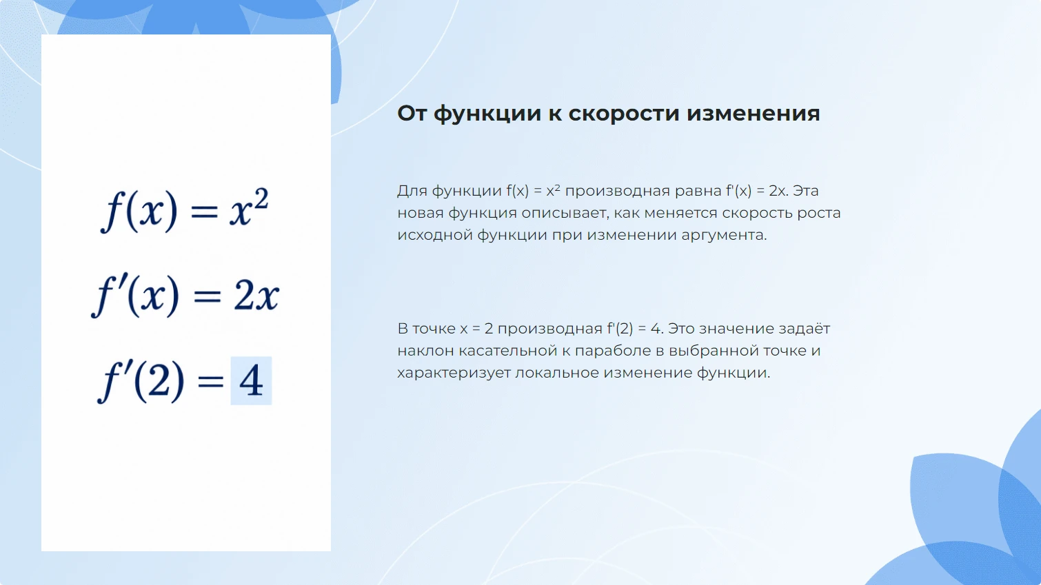 От функции к скорости изменения