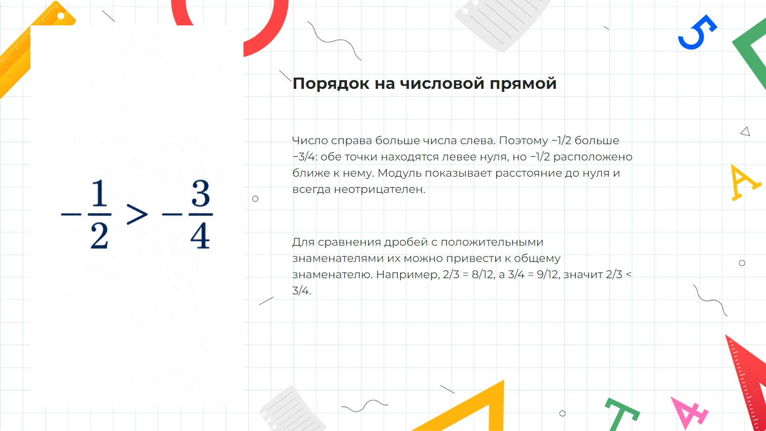 Порядок на числовой прямой