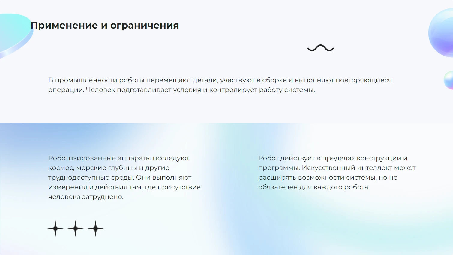 Применение и ограничения