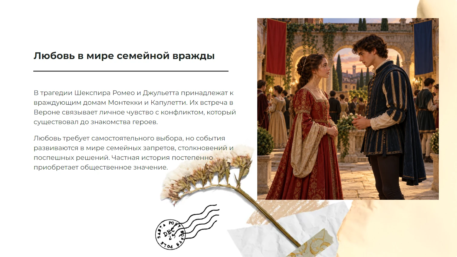 Ромео и Джульетта — готовая презентация по литературе