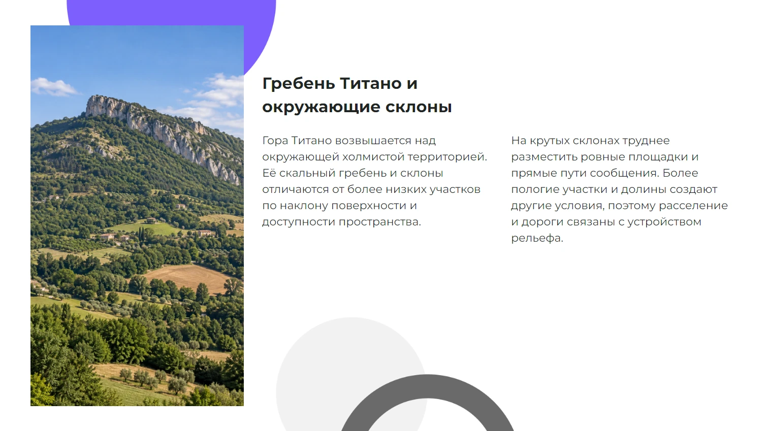 Гребень Титано и окружающие склоны