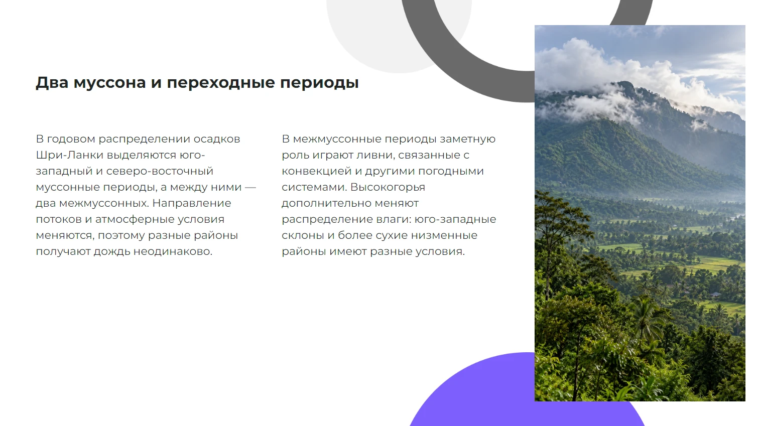 Два муссона и переходные периоды