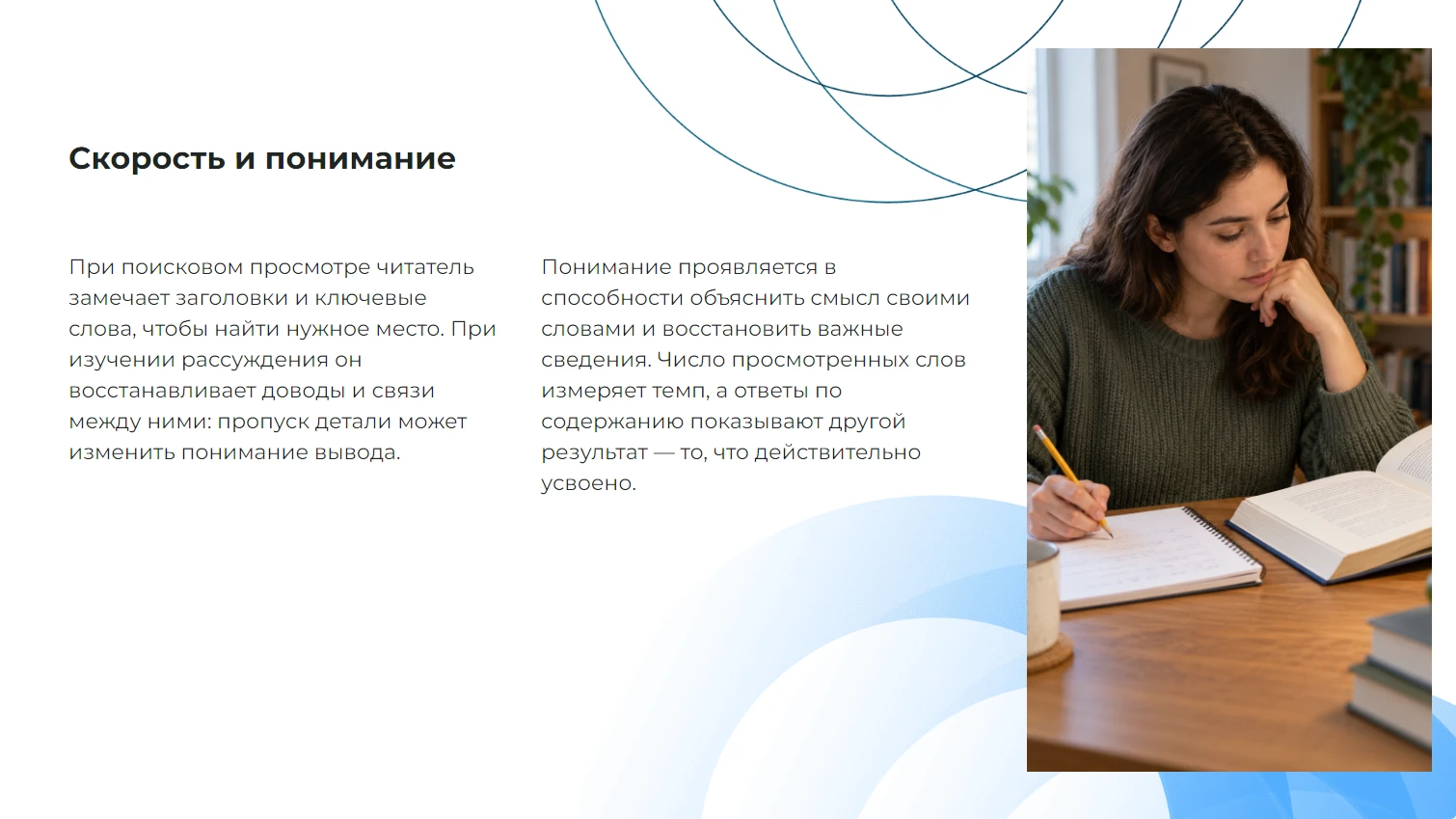 Скорость и понимание