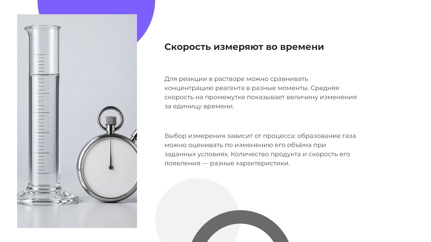 Скорость измеряют во времени