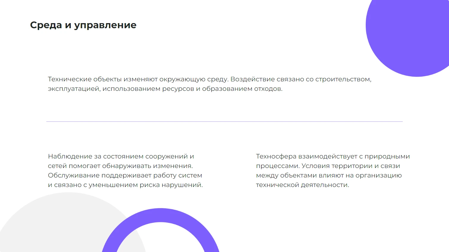 Среда и управление