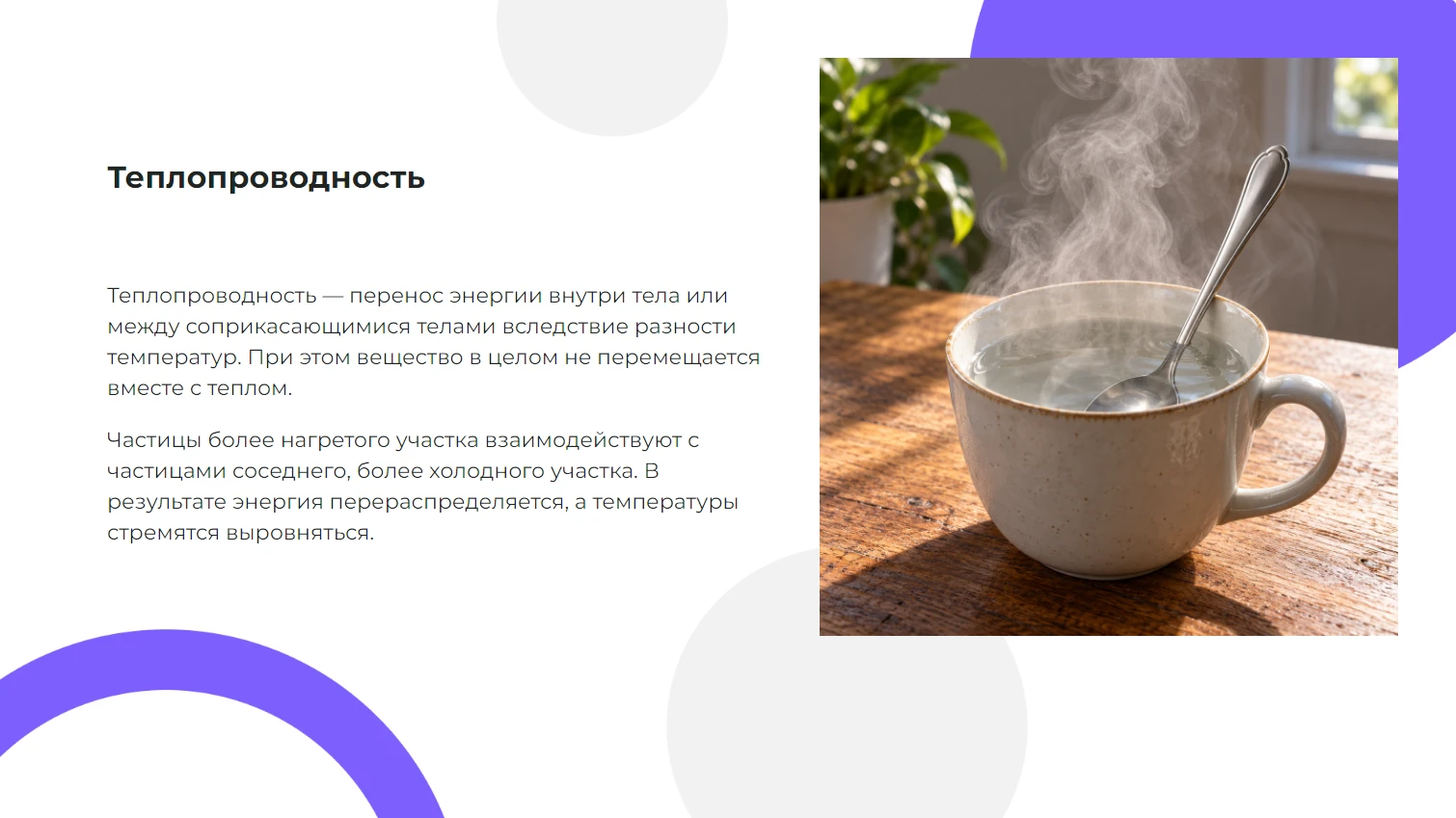 Теплопроводность - готовая презентация по физике