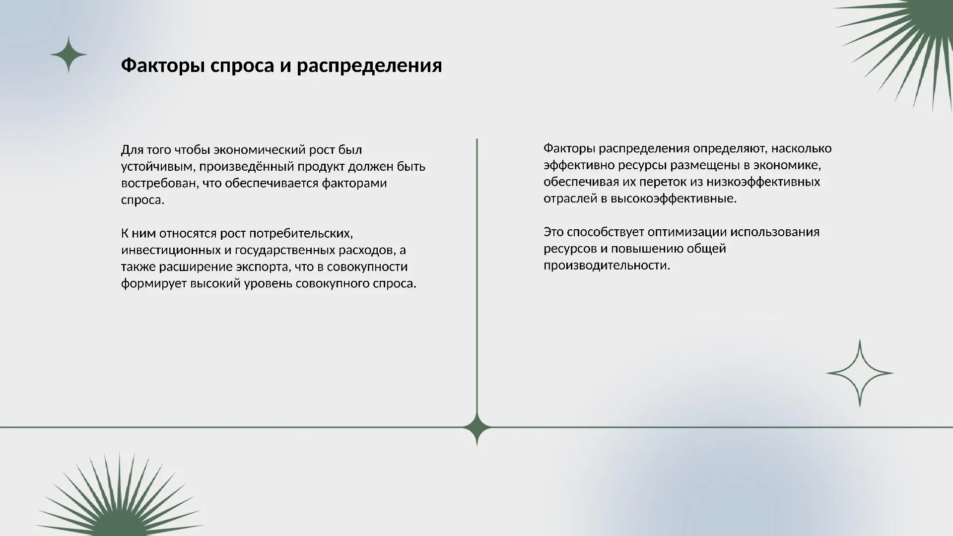 Факторы спроса и распределения