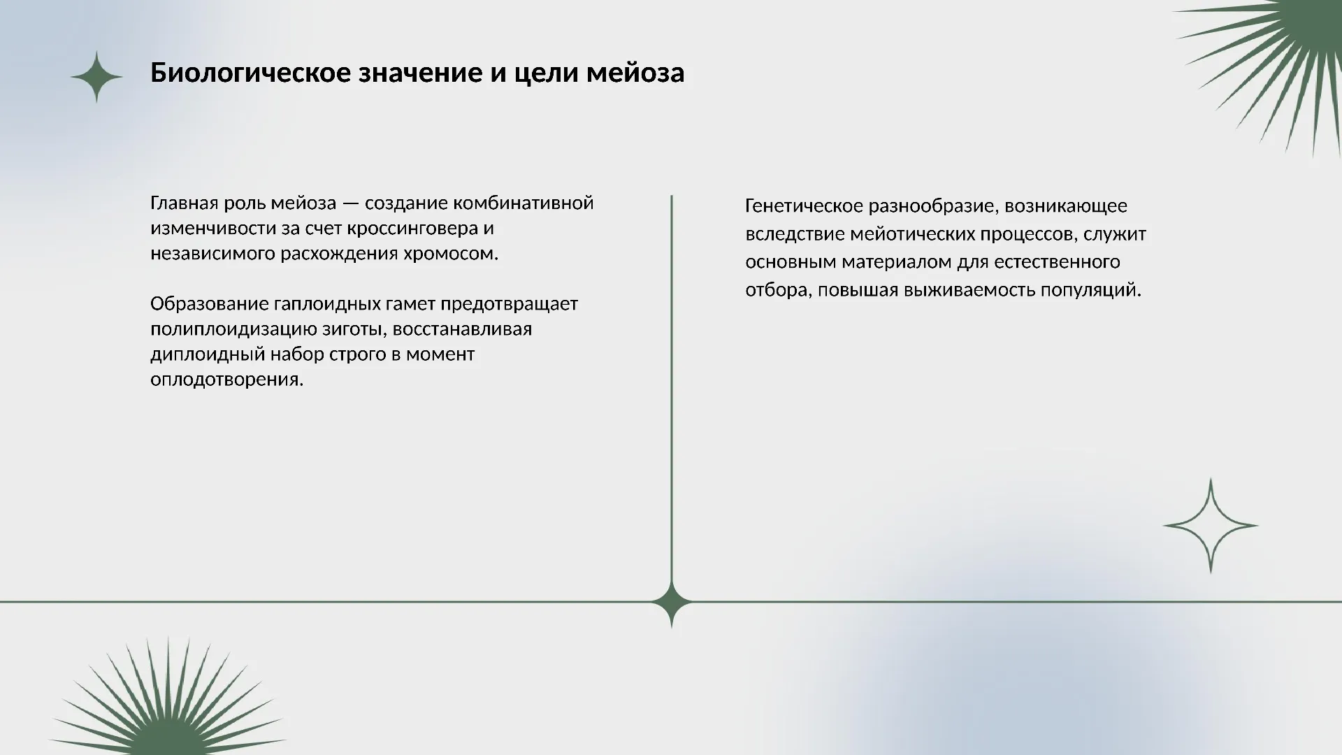 Биологическое значение и цели мейоза