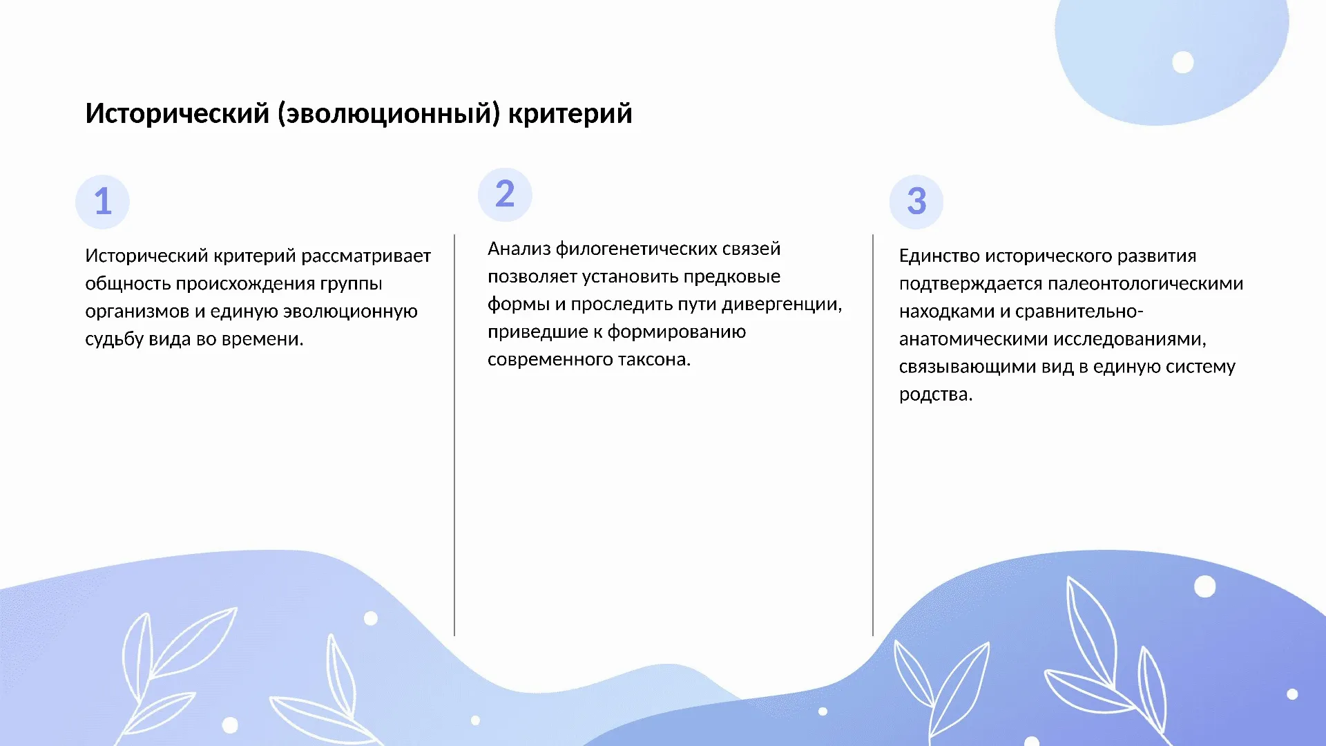 Исторический (эволюционный) критерий