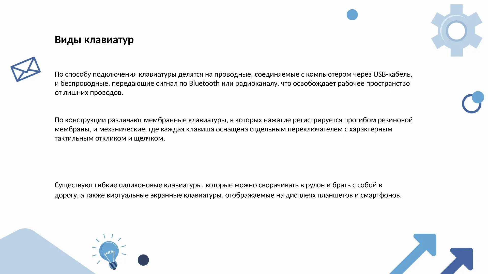 Виды клавиатур