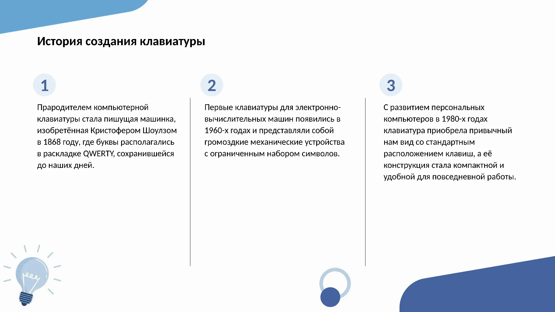 История создания клавиатуры
