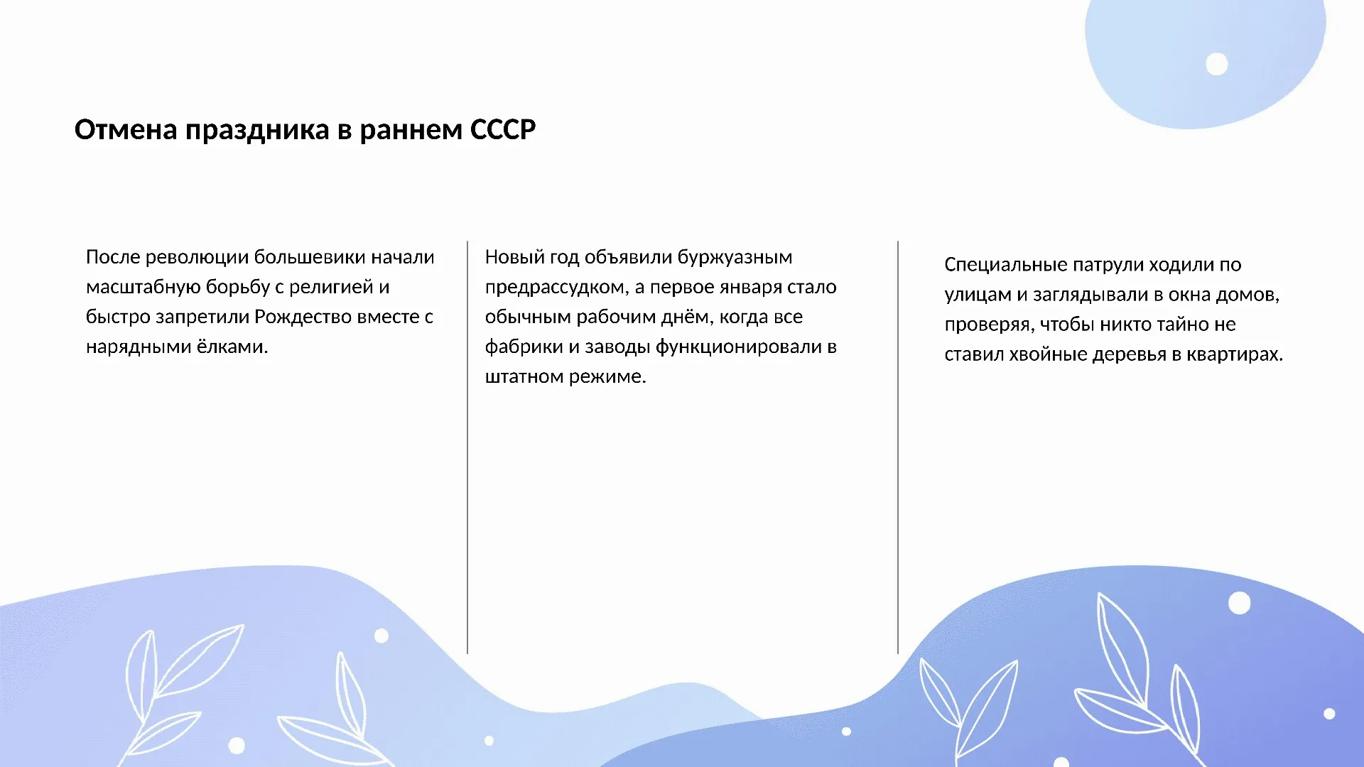 Отмена праздника в раннем СССР