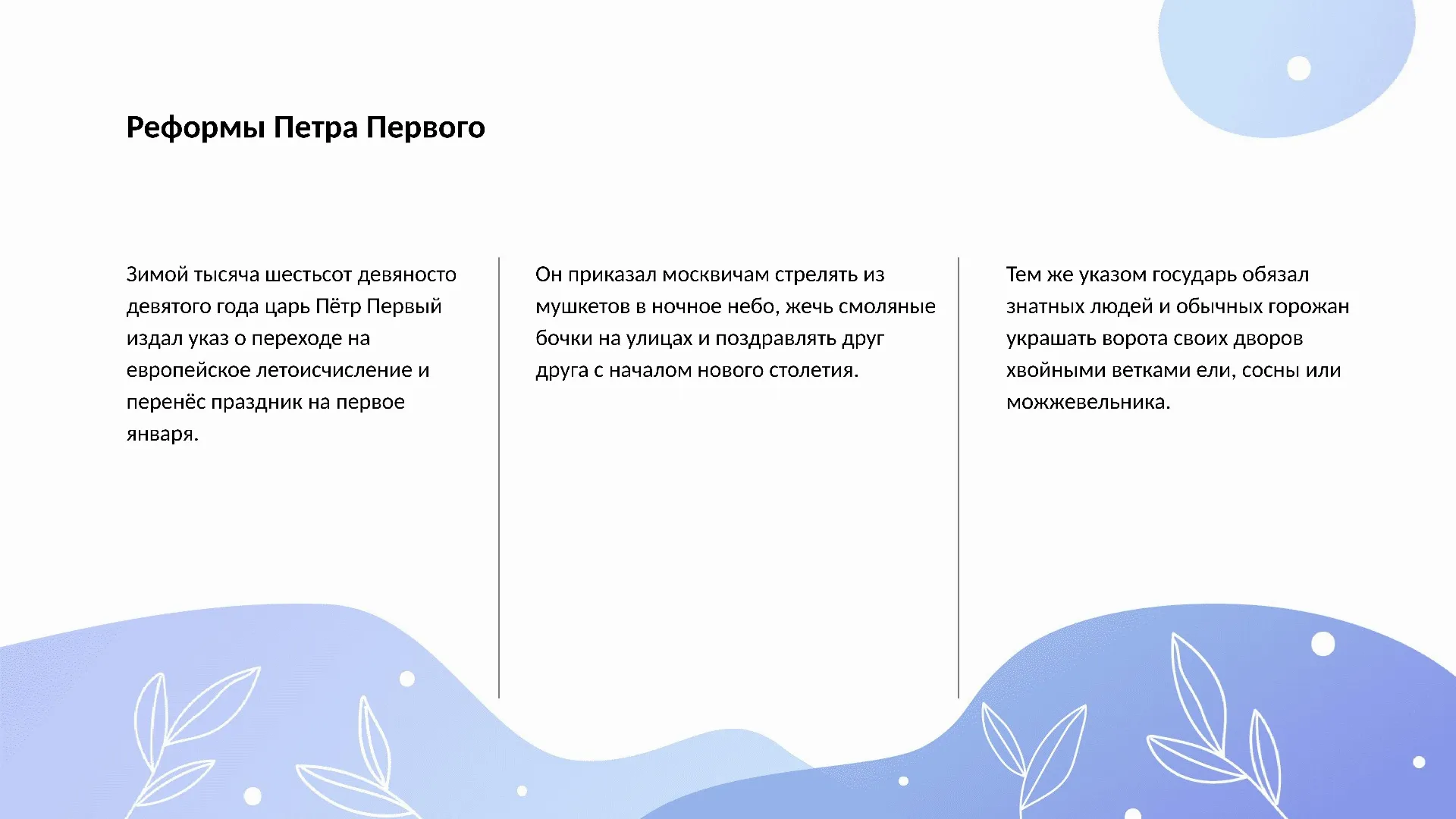 Реформы Петра Первого