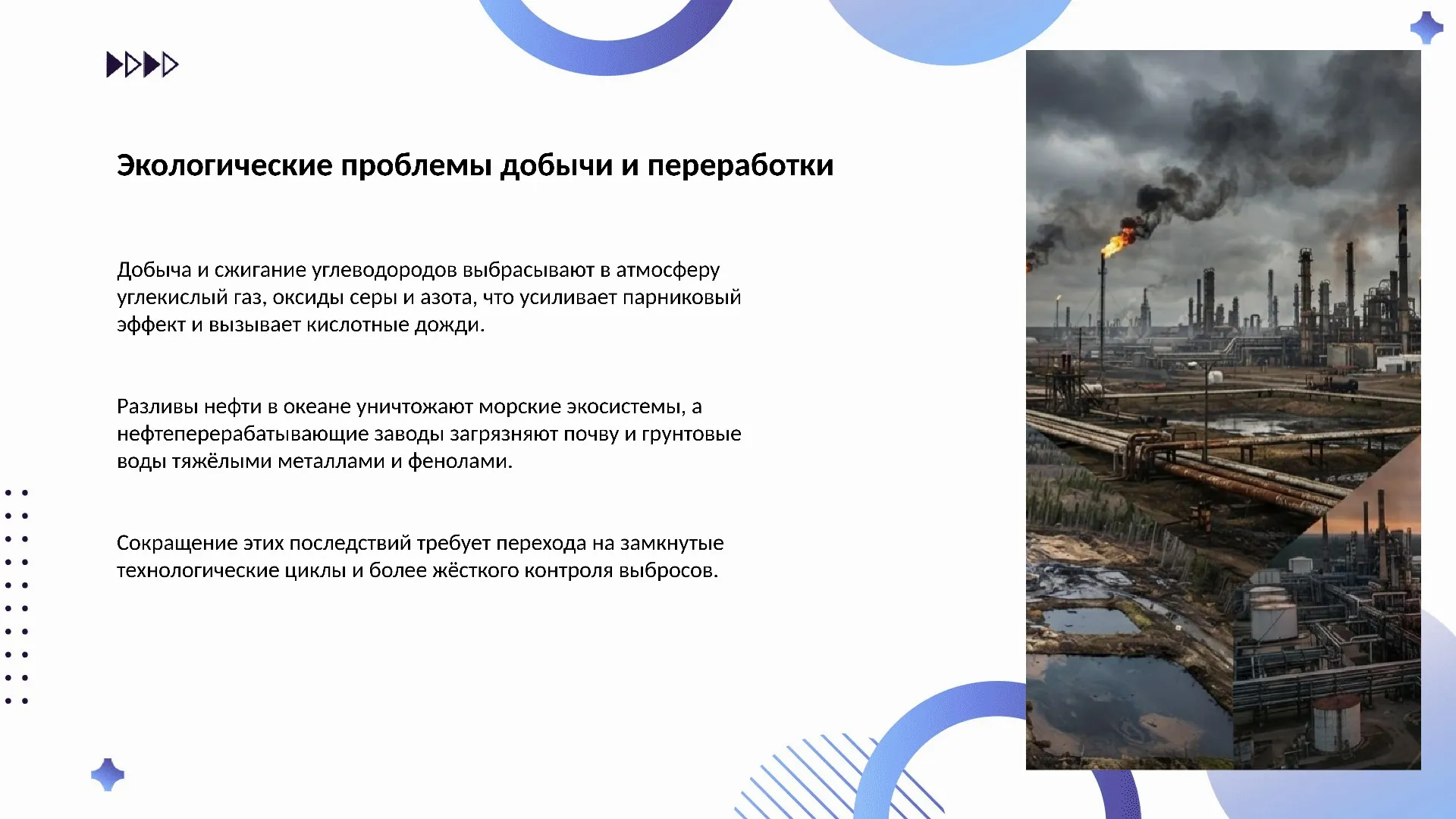 Экологические проблемы добычи и переработки