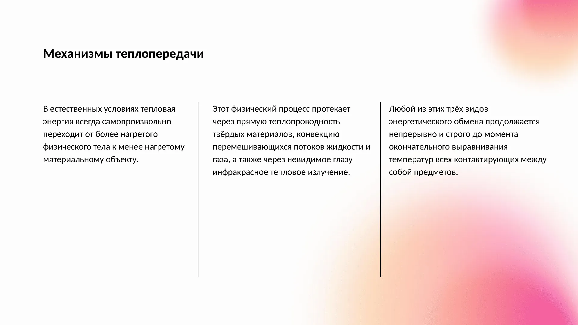 Механизмы теплопередачи