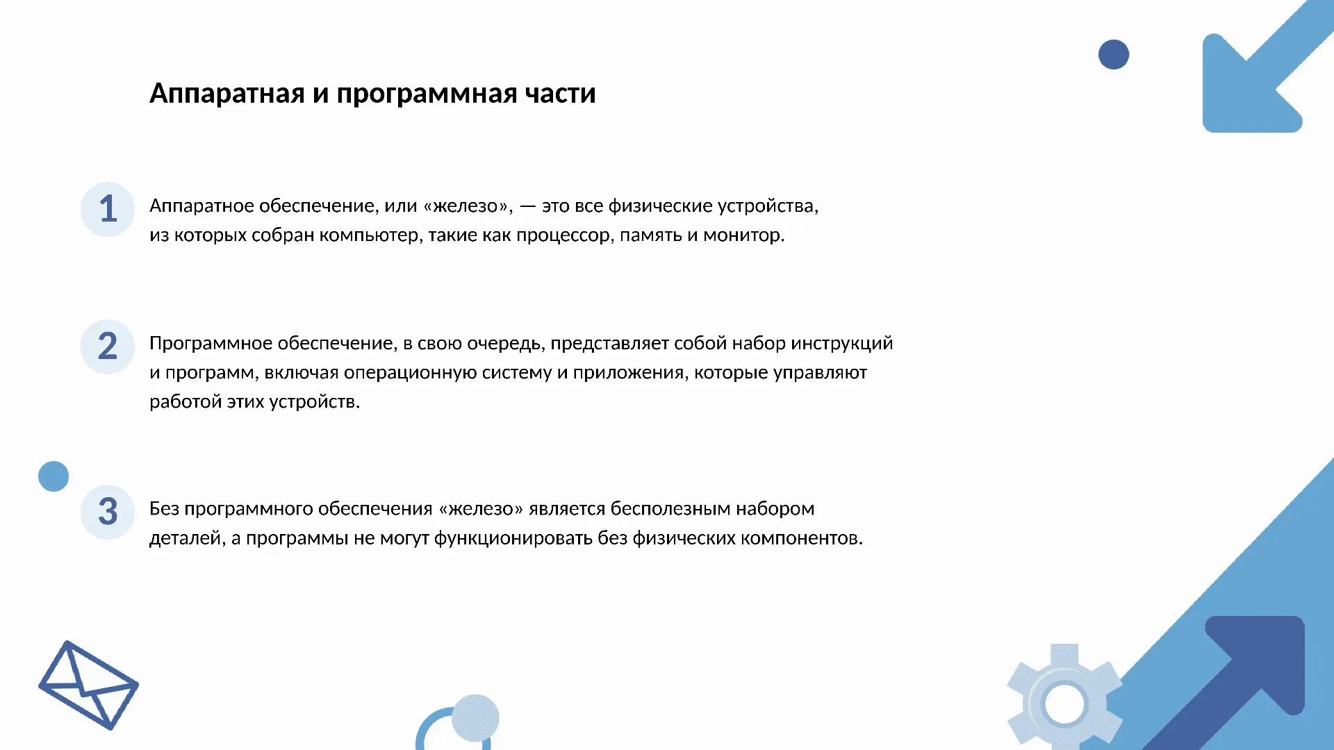Аппаратная и программная части