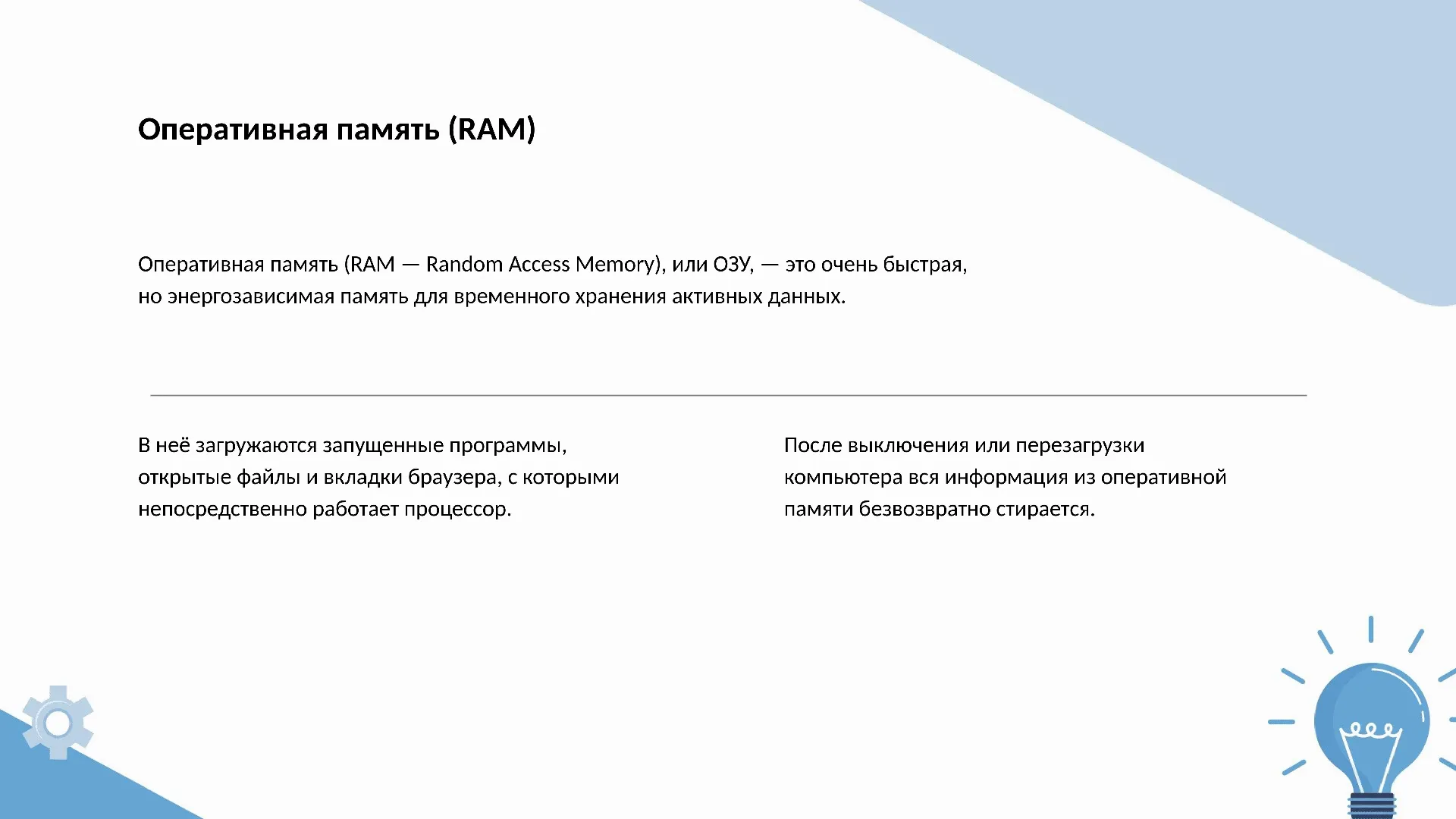 Оперативная память (RAM)