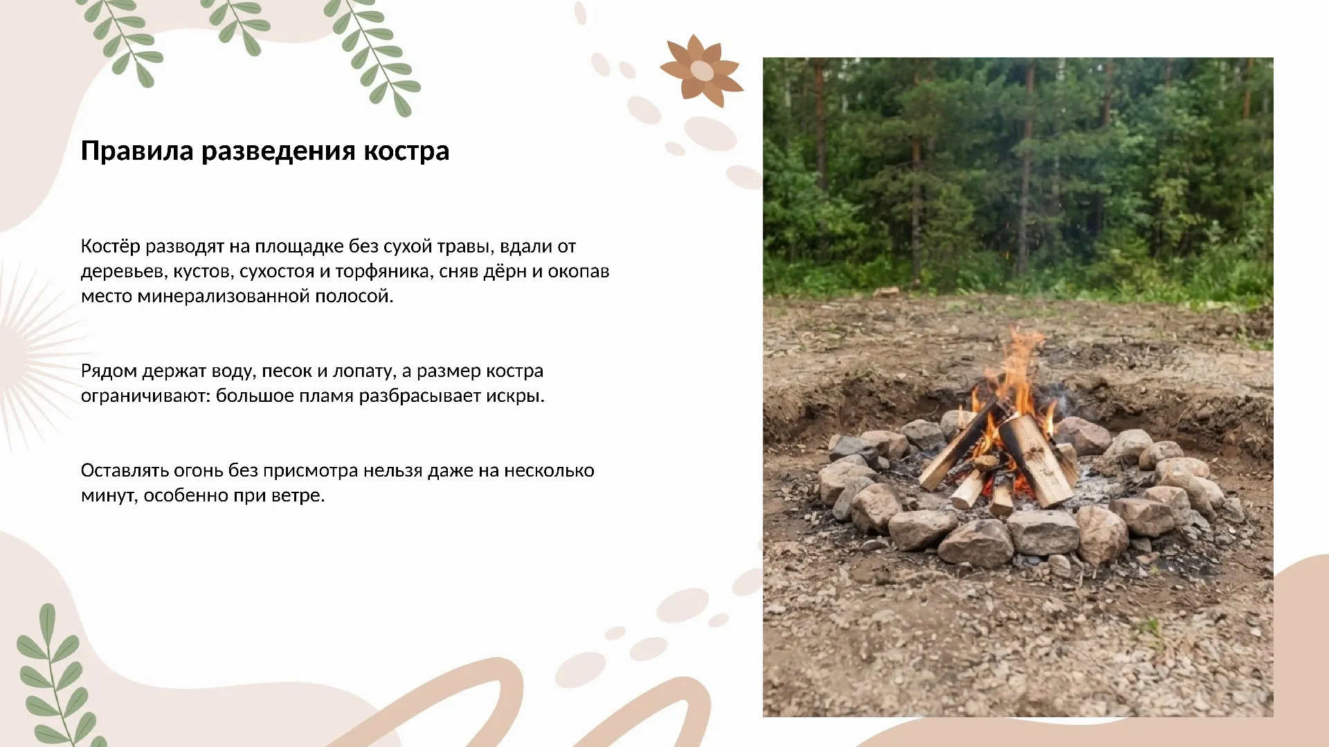 Правила разведения костра