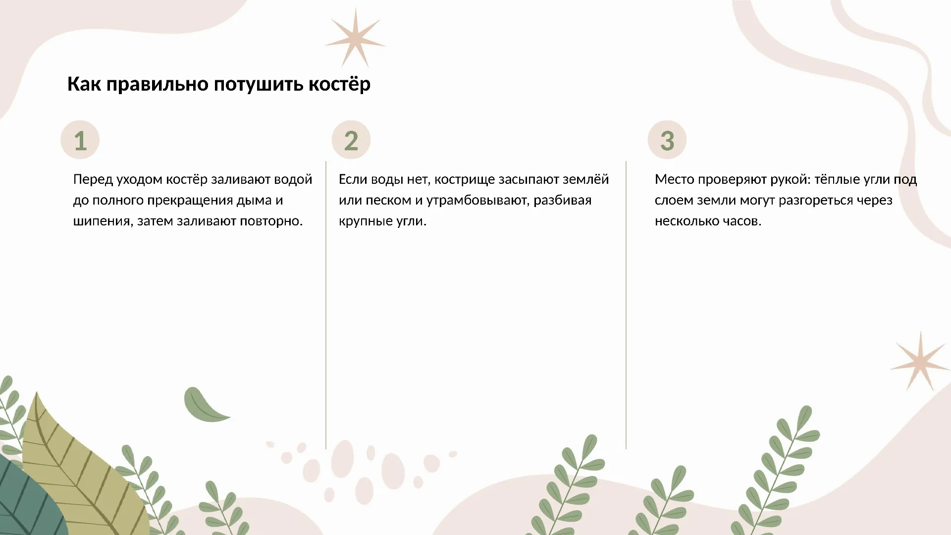 Как правильно потушить костёр